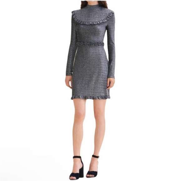 Maje Dresses & Skirts - MAJE Mini Dress Size Medium Formal Metallic Event Party New Years Eve
